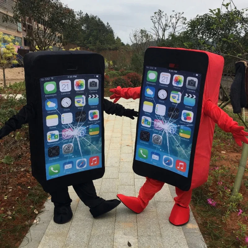 Cosplay Mobile phone iPhone Mascot Costume Advertising Cell Phone Shop Celebration Costume Fancy Dress Party Animal carnival
Cosplay Mobile phone iPhone Mascot Costume Advertising Cell Phone Shop Celebration Costume Fancy Dress Party Animal carnival