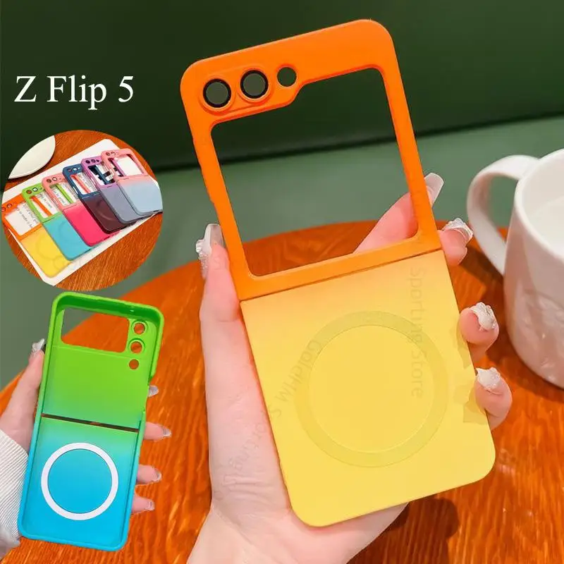 For Samsung Z Flip5 4 5G For Magsafe Matte Gradient Phone Case For Galaxy Z Flip 5 4 3 Lens Flim Protector Hard Magsafing Cover
For Samsung Z Flip5 4 5G For Magsafe Matte Gradient Phone Case For Galaxy Z Flip 5 4 3 Lens Flim Protector Hard Magsafing Cover