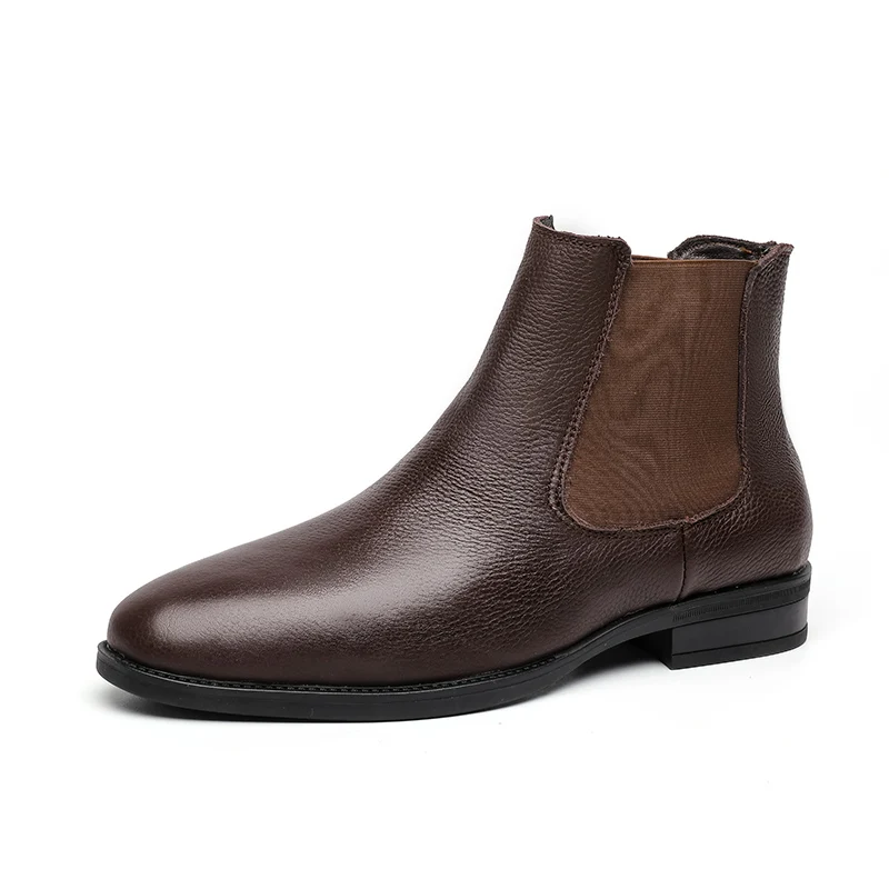 Elegant Chelsea Boots Leather Men Slip-on Dress Formal Boots Model Fashion Motorcycle Boots Vintage British Style Platform Boots
Elegant Chelsea Boots Leather Men Slip-on Dress Formal Boots Model Fashion Motorcycle Boots Vintage British Style Platform Boots