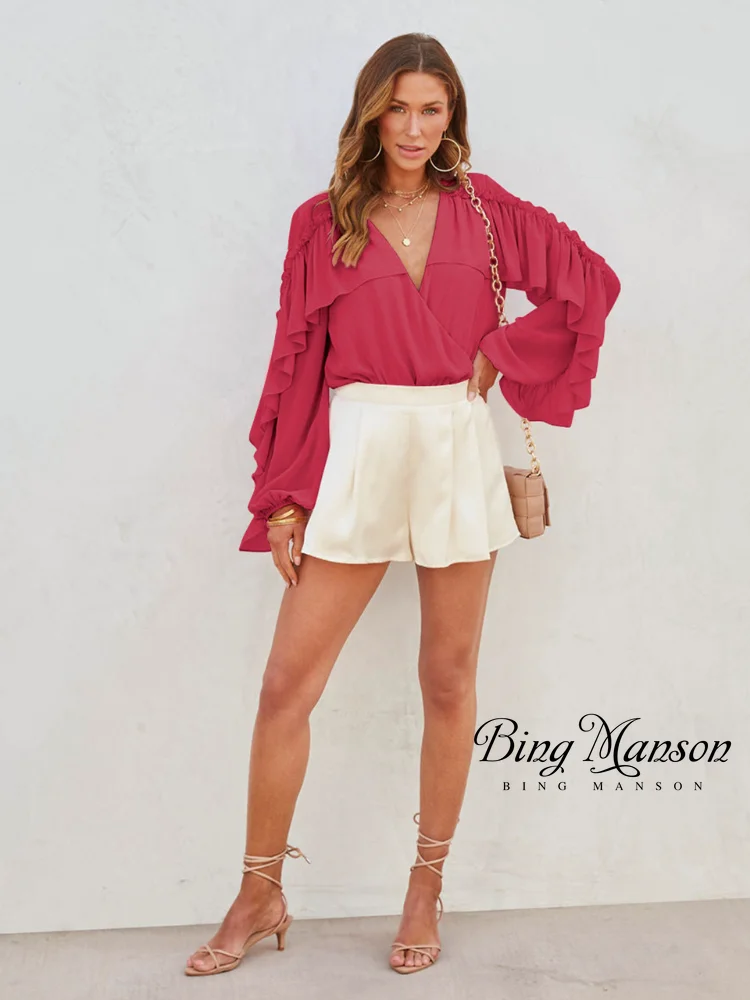 Autumn Bodysuit Women's Fashion Trend Casual V-neck Ruffled Top Multi Wear Matching Dress Trousers Street Dress Women's Dress
Autumn Bodysuit Women's Fashion Trend Casual V-neck Ruffled Top Multi Wear Matching Dress Trousers Street Dress Women's Dress