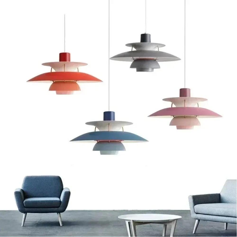 

Colorful Umbrella Led Hanging Lamp Danish Design Pendant Lights Living Room Loui Lustre Kitchen 50 Cm Color Droplight
