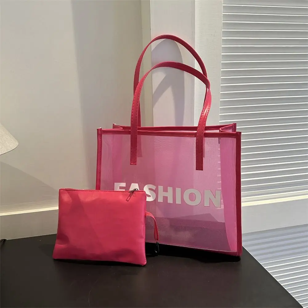 Lipstick Bag Letter Large Capacity Cosmetic Bag PU Leather Transparent Mesh Ins Handbag Women Tote Bag Ins Shoulder Bag
Lipstick Bag Letter Large Capacity Cosmetic Bag PU Leather Transparent Mesh Ins Handbag Women Tote Bag Ins Shoulder Bag