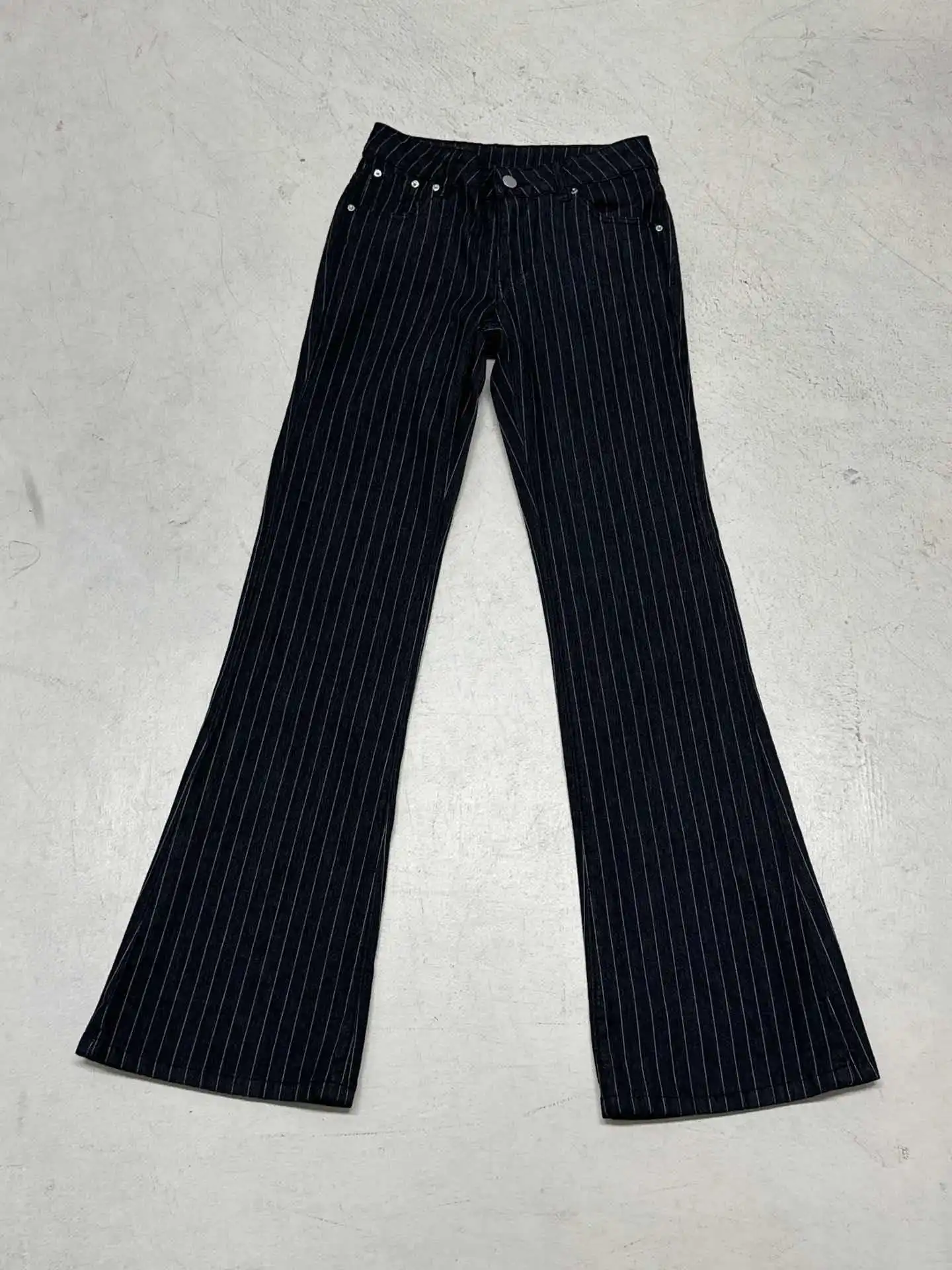 2000s Clothes Y2k Low Rise Boot Cut Jeans Woman Casual Black Striped Denim Trousers Streetwear Flare Pants P77-DD25 257 S1fcfb4dfc47344ad9d920b82ab557fa5V