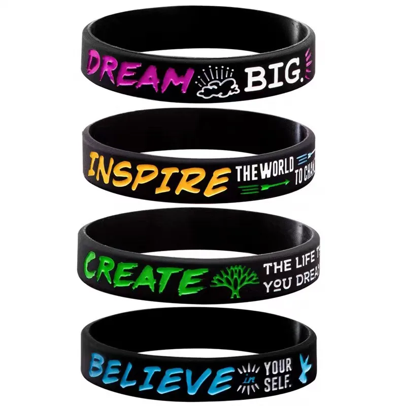 1Pcs/4Pcs Inspirational Dream Inspire Create Believe Rubber Bracelet Silicone Wristband Jewelry Bracelet Holiday Gift
1Pcs/4Pcs Inspirational Dream Inspire Create Believe Rubber Bracelet Silicone Wristband Jewelry Bracelet Holiday Gift