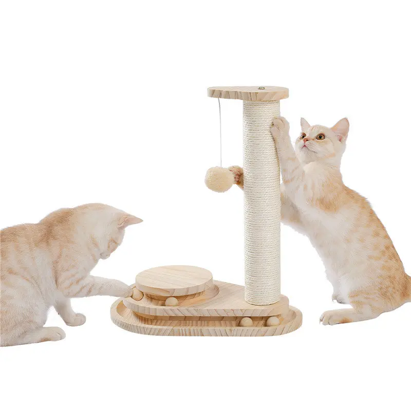 Wooden Cat Toy Interactive Smart Track Ball Cat Scratching Post Dangling Ball Double Layer Rotating With Pet Interactive Toys
Wooden Cat Toy Interactive Smart Track Ball Cat Scratching Post Dangling Ball Double Layer Rotating With Pet Interactive Toys