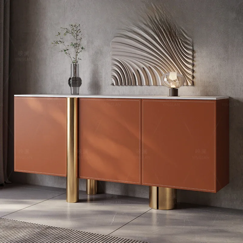 Luxury Door Wall Stainless Steel Stone Plate Saddle Leather Storage Entrance Cabinet Table
Luxury Door Wall Stainless Steel Stone Plate Saddle Leather Storage Entrance Cabinet Table