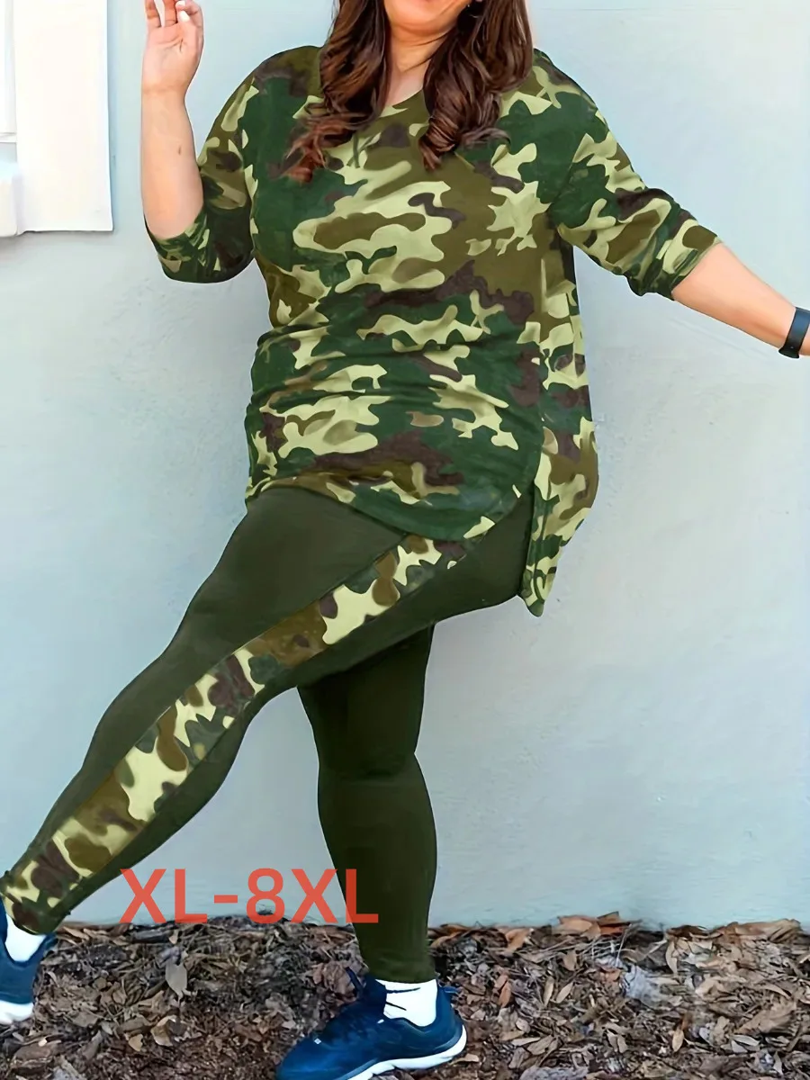 Plus Size 4xl 5xl 6xl 7xl 8xl Split Pattern Camo Long Sleeve Top & Pants Tracksuit Suit Prom Formal Bohemian
Plus Size 4xl 5xl 6xl 7xl 8xl Split Pattern Camo Long Sleeve Top & Pants Tracksuit Suit Prom Formal Bohemian