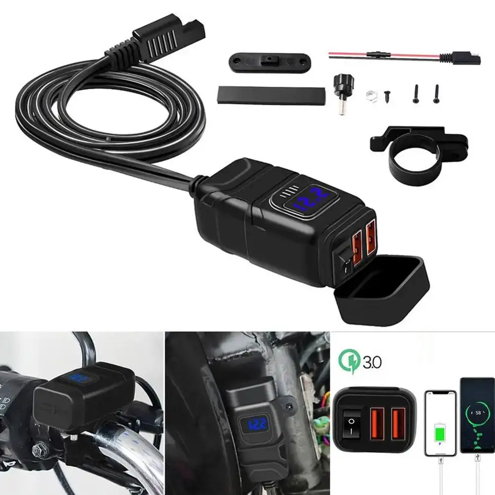 Motorcycle USB Charger USB PD Fast Charging Handlebar Socket Bracket With Display Mounting Voltmeter Waterproof 12V Adapter U8S0
Motorcycle USB Charger USB PD Fast Charging Handlebar Socket Bracket With Display Mounting Voltmeter Waterproof 12V Adapter U8S0