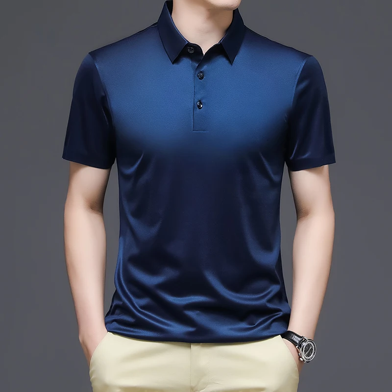 Free Shipping Mulberry Silk Seamless Men's Polo Shirts Luxury Short Sleeve Solid Color Casual Male T-shirts Summer Man Tees 4XL
Free Shipping Mulberry Silk Seamless Men's Polo Shirts Luxury Short Sleeve Solid Color Casual Male T-shirts Summer Man Tees 4XL