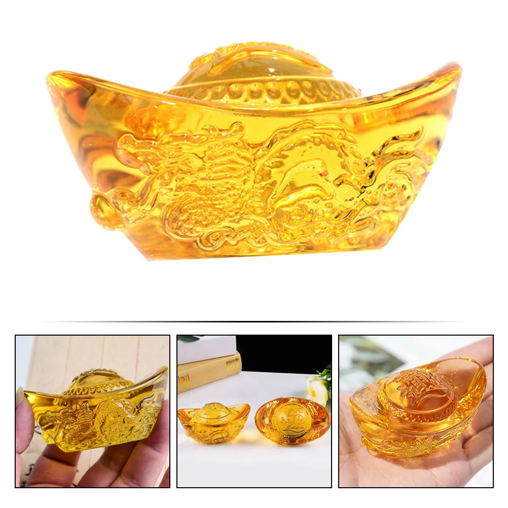 

Feng Shui Ingot Golden Ingot Yuan Bao Wealth Luck Ingot Chinese Charm Prosperity 8Cm