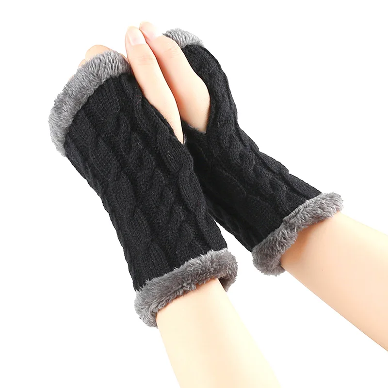 Женские утолщенные перчатки с флисовой подкладкой, укороченные вязаные зимние теплые меховые перчатки без пальцев, искусственная шерсть, для девушек
Женские утолщенные перчатки с флисовой подкладкой, укороченные вязаные зимние теплые меховые перчатки без пальцев, искусственная шерсть, для девушек