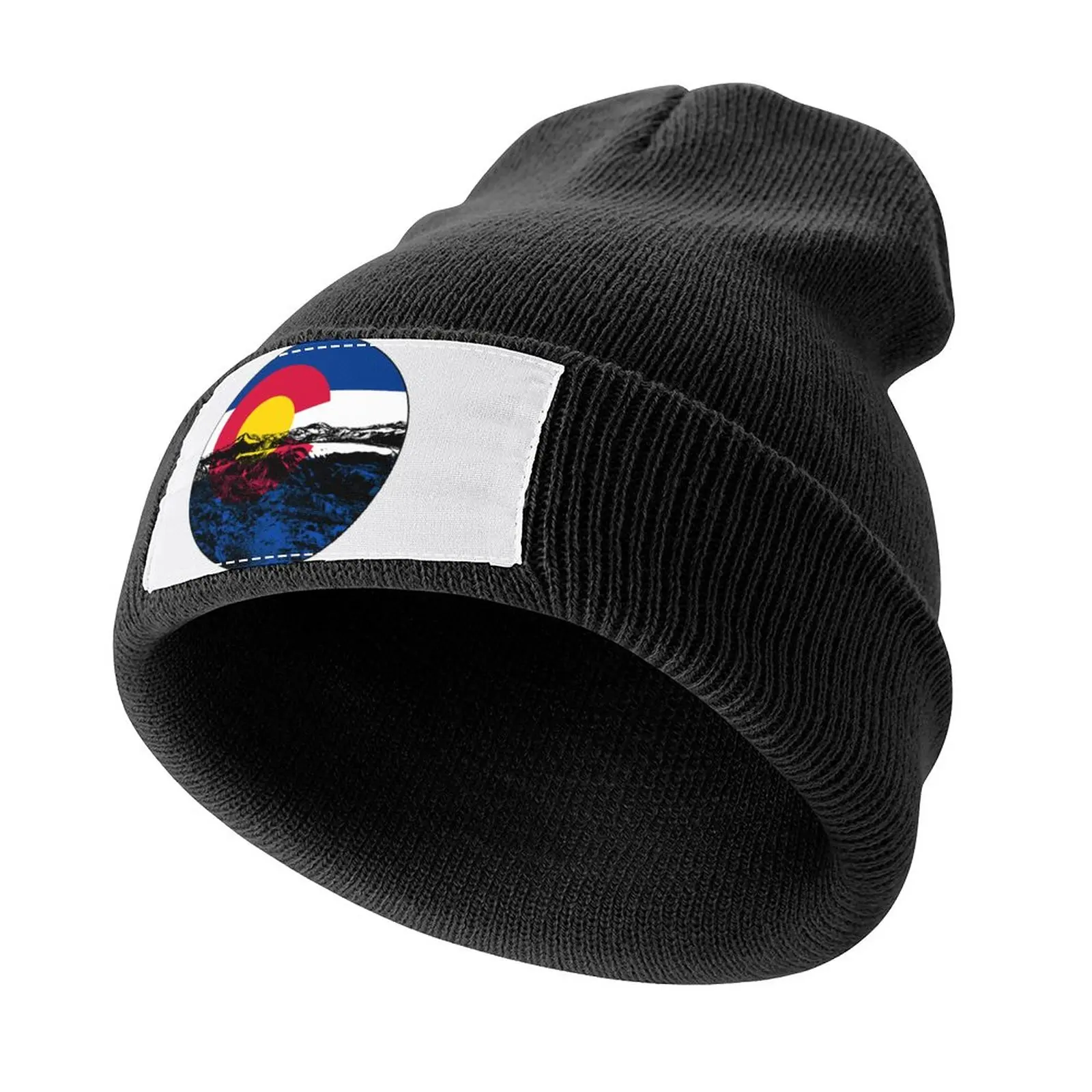 

Colorado State Flag with Mountains Knitted Hat Hood Hip Hop Men's Hats Women's