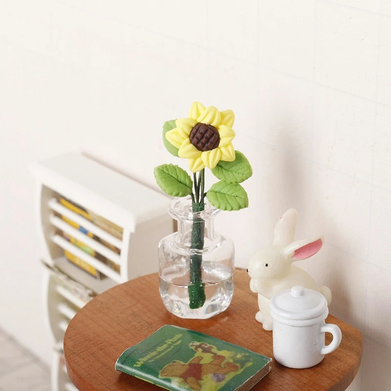 

Миниатюрная мини-ваза для кукольного домика 1:12, в горшке с зелеными растениями, кукольный домик, мебель, домашний декор, имитация комнатных растений