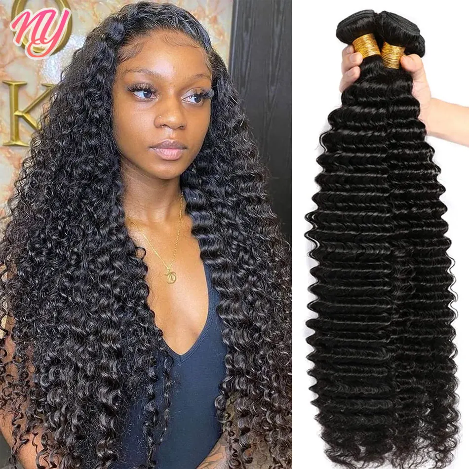 NY Deep Wave Hair Bundles 1/3/4 Pcs Human Hair Bundles Brazilian Remy Human Hair Weave Natural Color Deep Curly Hair Extensions
NY Deep Wave Hair Bundles 1/3/4 Pcs Human Hair Bundles Brazilian Remy Human Hair Weave Natural Color Deep Curly Hair Extensions