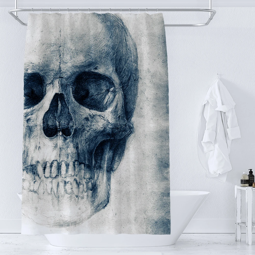 

Halloween Shower Curtain Horror Night Bloody Sugar Skull Bathroom Bathtub Screen for Bathroom Decor Skeleton Waterproof Curtains