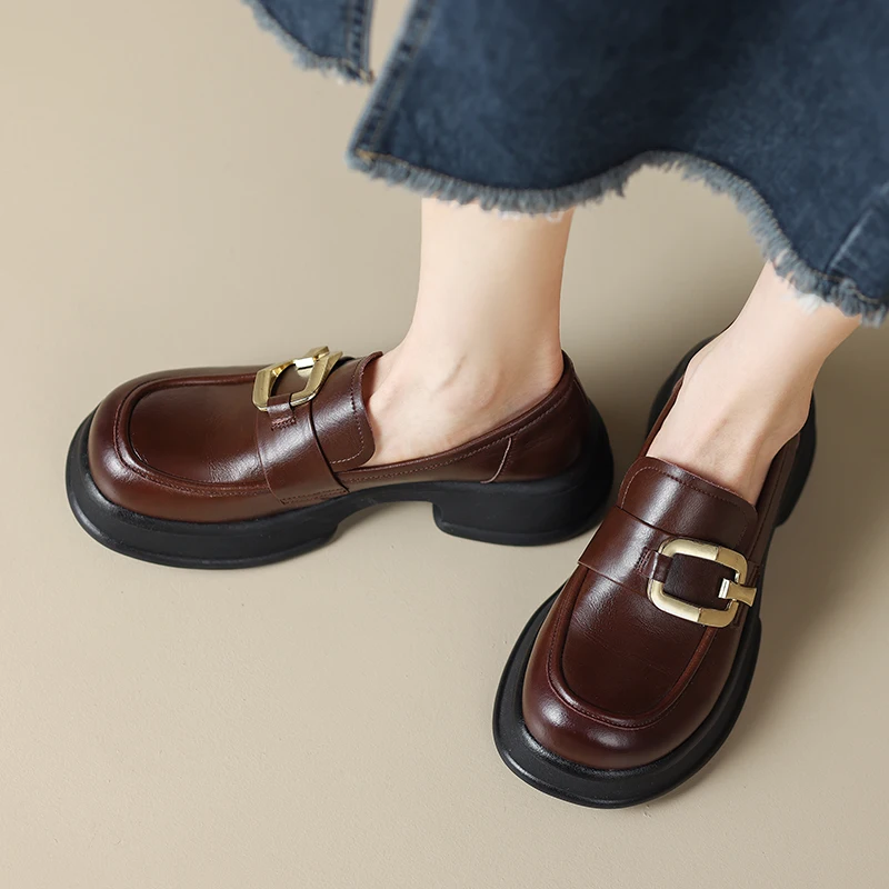 Spring/autumn New Pumps for Women Loafers Shoes Thick Sole Slip-On Cow Leather Buckle Med Heels Shoes Casual Zapatos De Mujer
Spring/autumn New Pumps for Women Loafers Shoes Thick Sole Slip-On Cow Leather Buckle Med Heels Shoes Casual Zapatos De Mujer