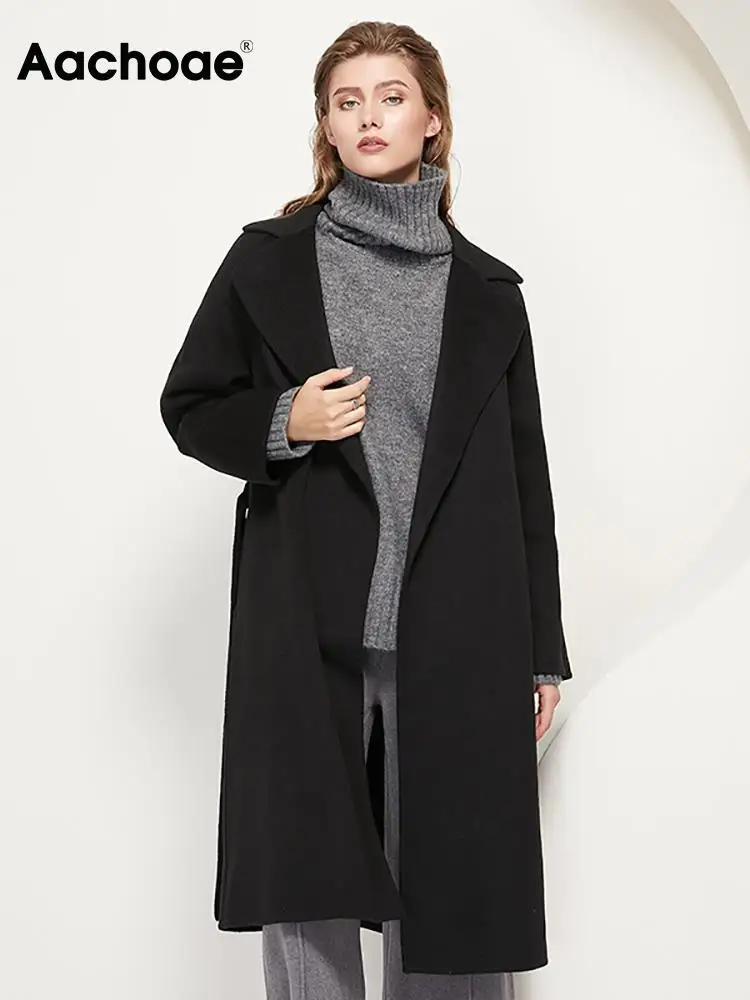 Aachoae Autumn Winter Women Casual 100% Wool Coat Solid Color Side Split Long Overcoat Elegant Long Sleeve Sashes Coats
Aachoae Autumn Winter Women Casual 100% Wool Coat Solid Color Side Split Long Overcoat Elegant Long Sleeve Sashes Coats