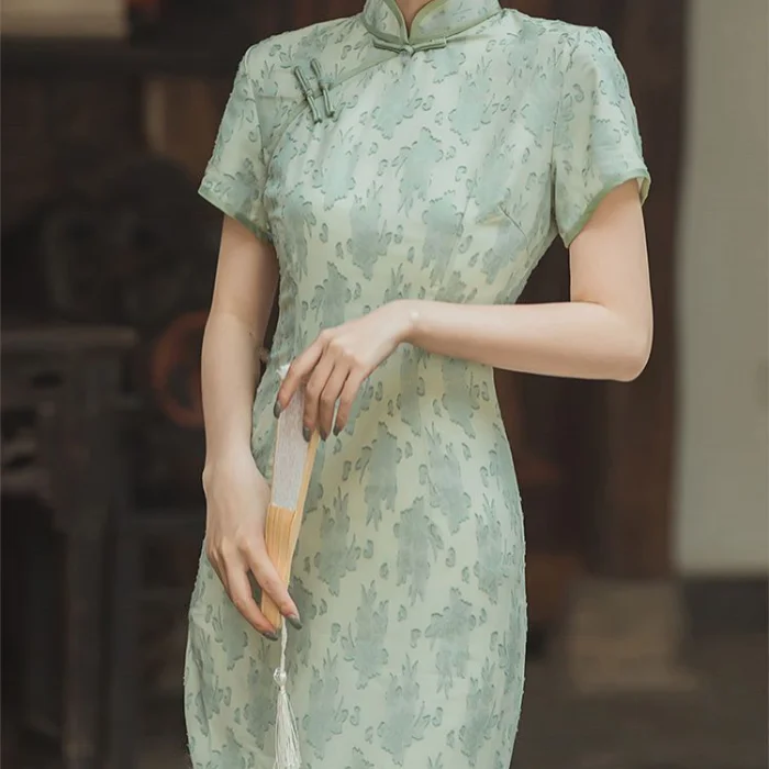 

Traditional Chinese Style Qipao Women Plus Size Cheongsam Sexy Split Folk Dance Dress Vintage Classic Mandarin Collar Vestidos