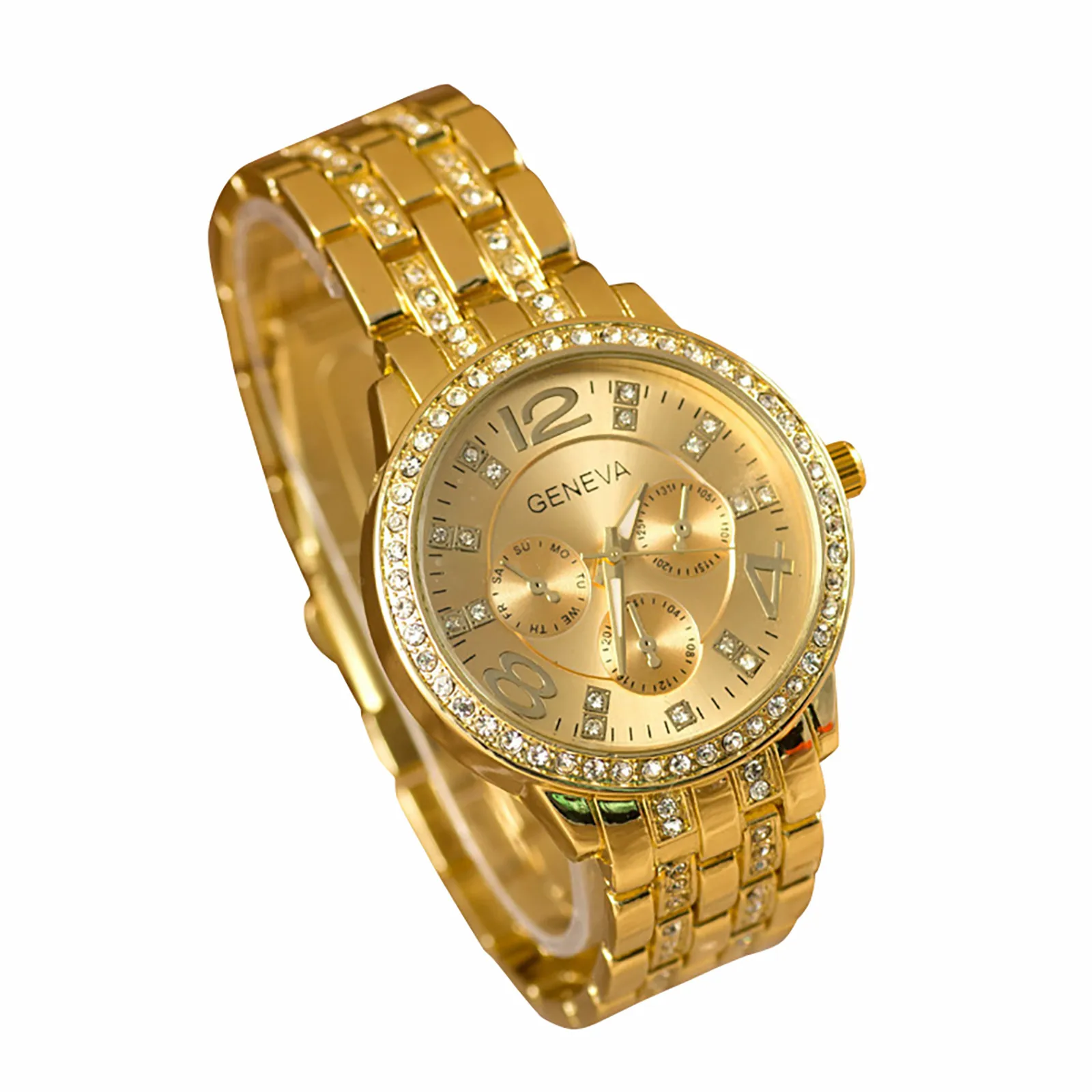 

Women's Fashion Quartz Watch Luxury Metallic Diamond Disc Analog Wristwatch Business Banquet Heroine Style Ladies Wrist Watches