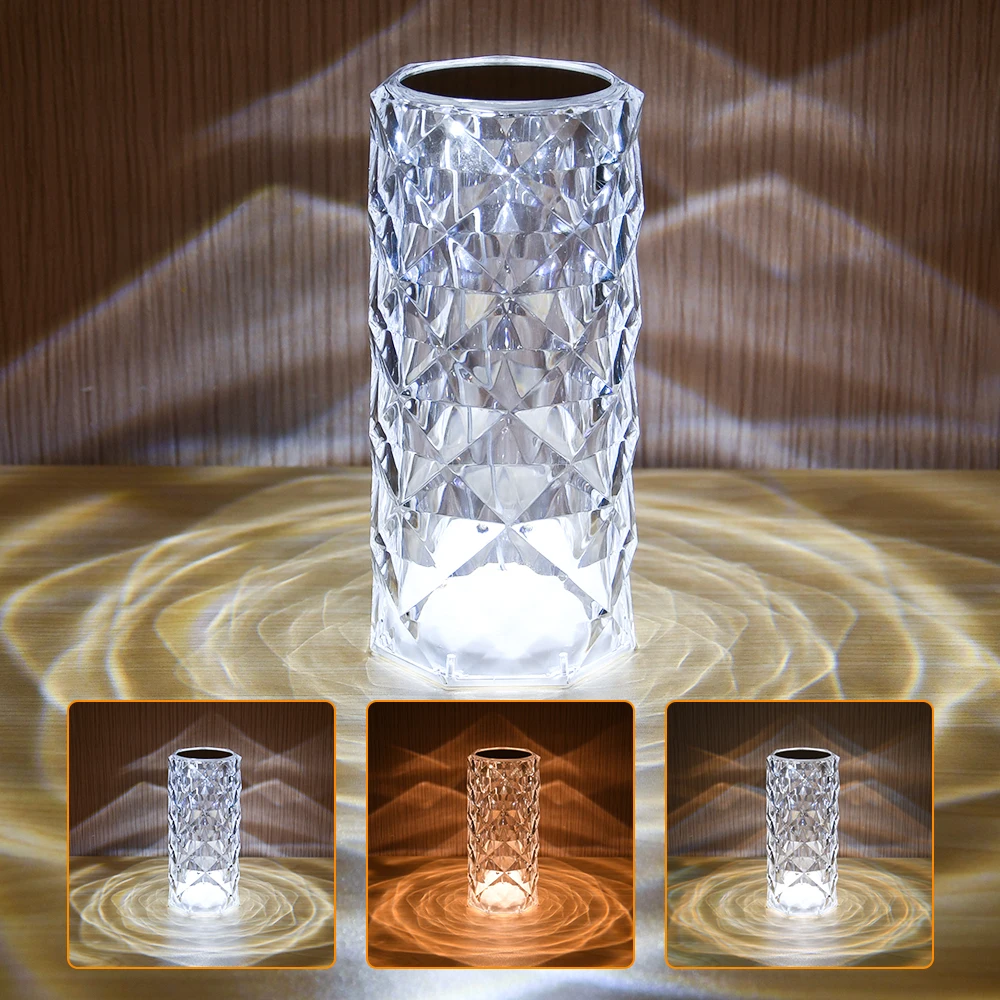 Rechargeable Crystal Table Lamp with Touch Control 3 Colors Changing Lamp Night Light Rose Diamond Table Lamp for Bedroom Party
Rechargeable Crystal Table Lamp with Touch Control 3 Colors Changing Lamp Night Light Rose Diamond Table Lamp for Bedroom Party