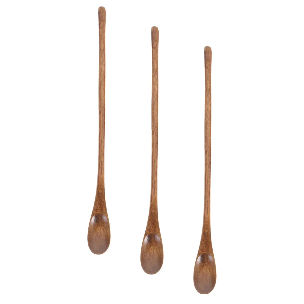 

Serving Spoon Set Flatware Salad Spoon Wooden Ladle Coffee Stirring Spoon Long Handle Utensils Set for Kitchen Soup Coffee