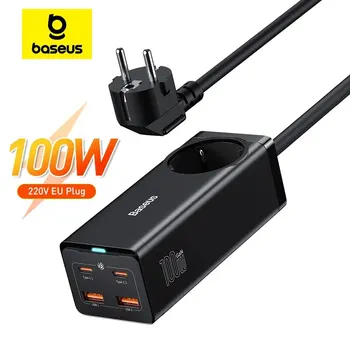 AliExpress Collection Baseus 데스크탑 멀티탭 충전 스테이션, 100W GaN3 Pro USB 충전기, C타입 PD QC 급속 충전 4.0, 3.0 고속 충전