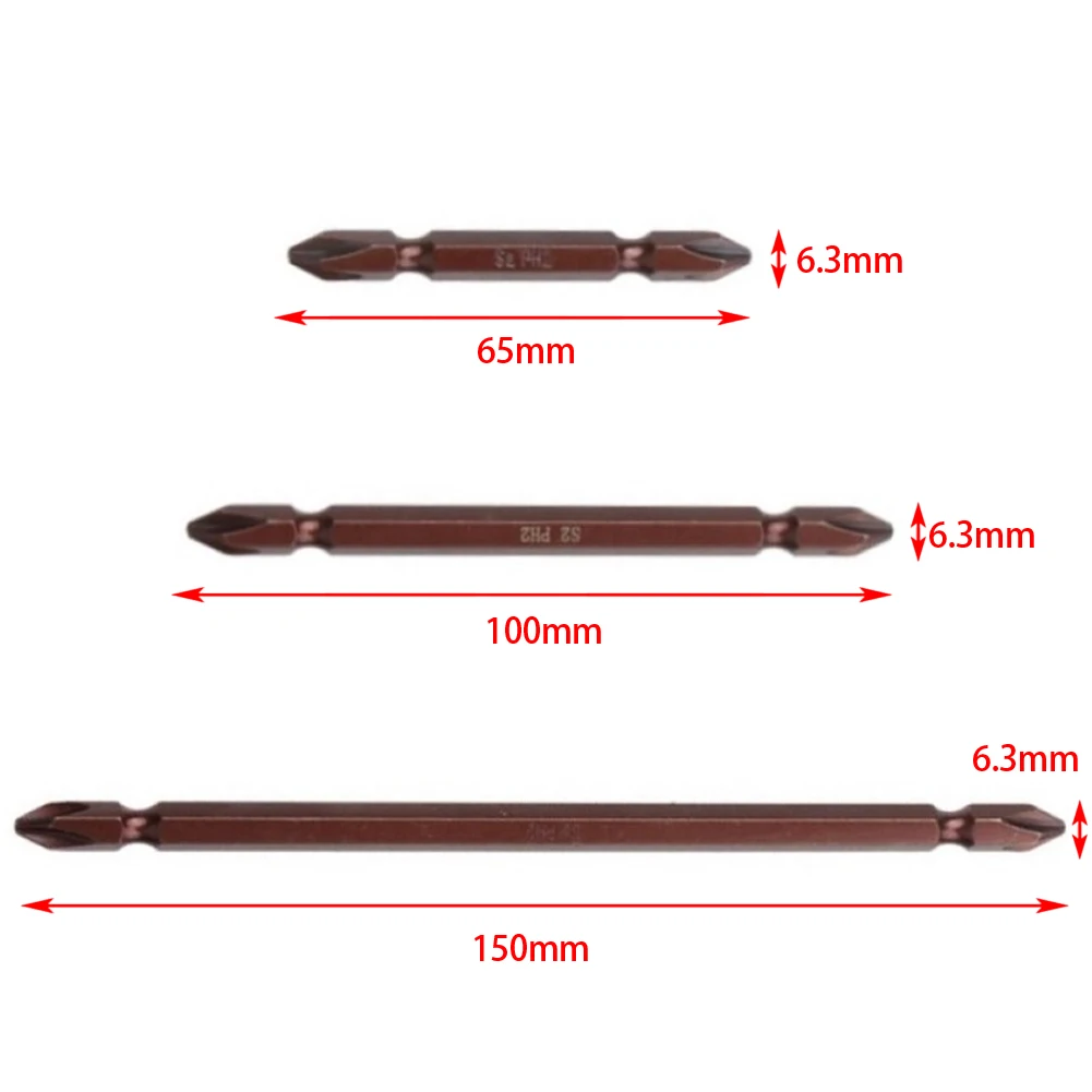 High Quality Screwdriver Bits Set 6.35mm Hex Shank 65mm 100mm 150mm Alloy Steel Double Head For Electric Drill
High Quality Screwdriver Bits Set 6.35mm Hex Shank 65mm 100mm 150mm Alloy Steel Double Head For Electric Drill