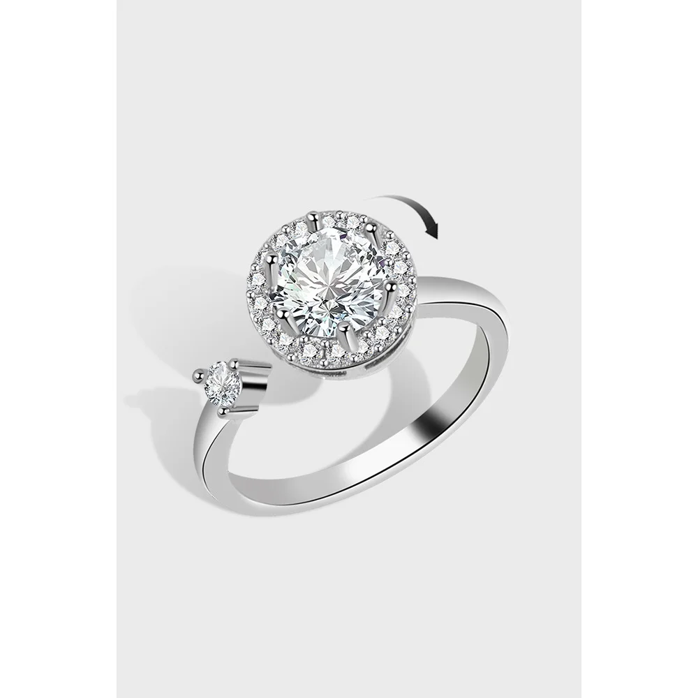 S925 Sterling Silver rotatable ring opening alleviates anxiety and decompression, micro inlaid zircon ring, female
S925 Sterling Silver rotatable ring opening alleviates anxiety and decompression, micro inlaid zircon ring, female