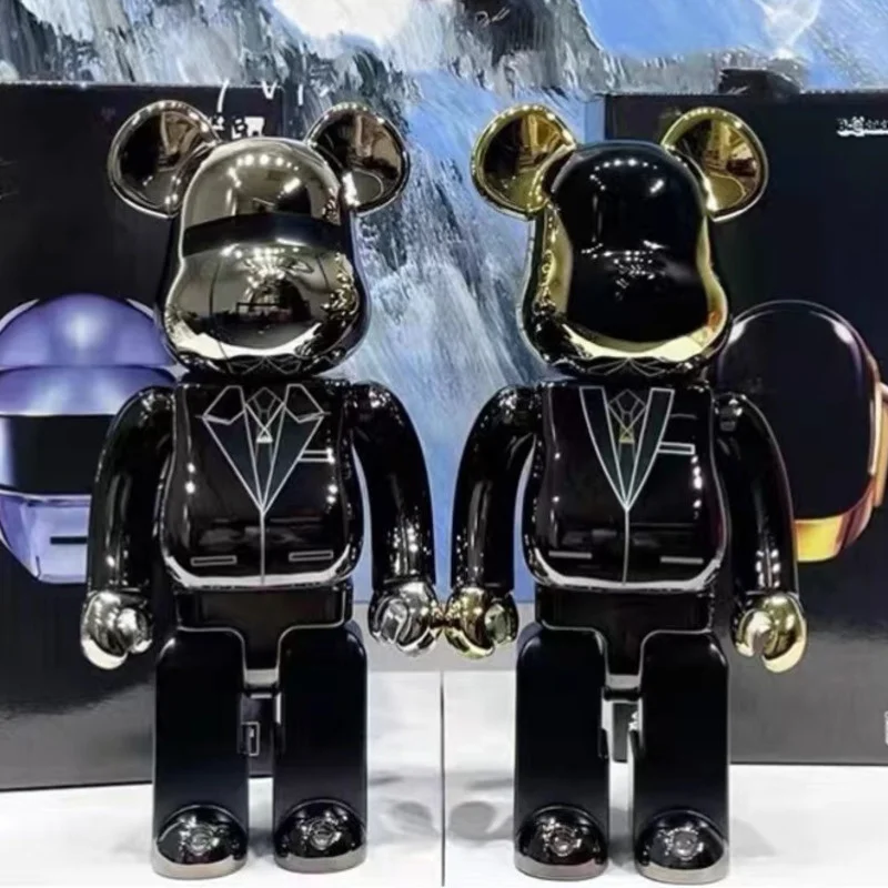 

Bearbricks 400% 1000 Cyberpunk Daft Punk Joint Bright Face Violence Bear Collection Ornament Bear Statue Model Decoration