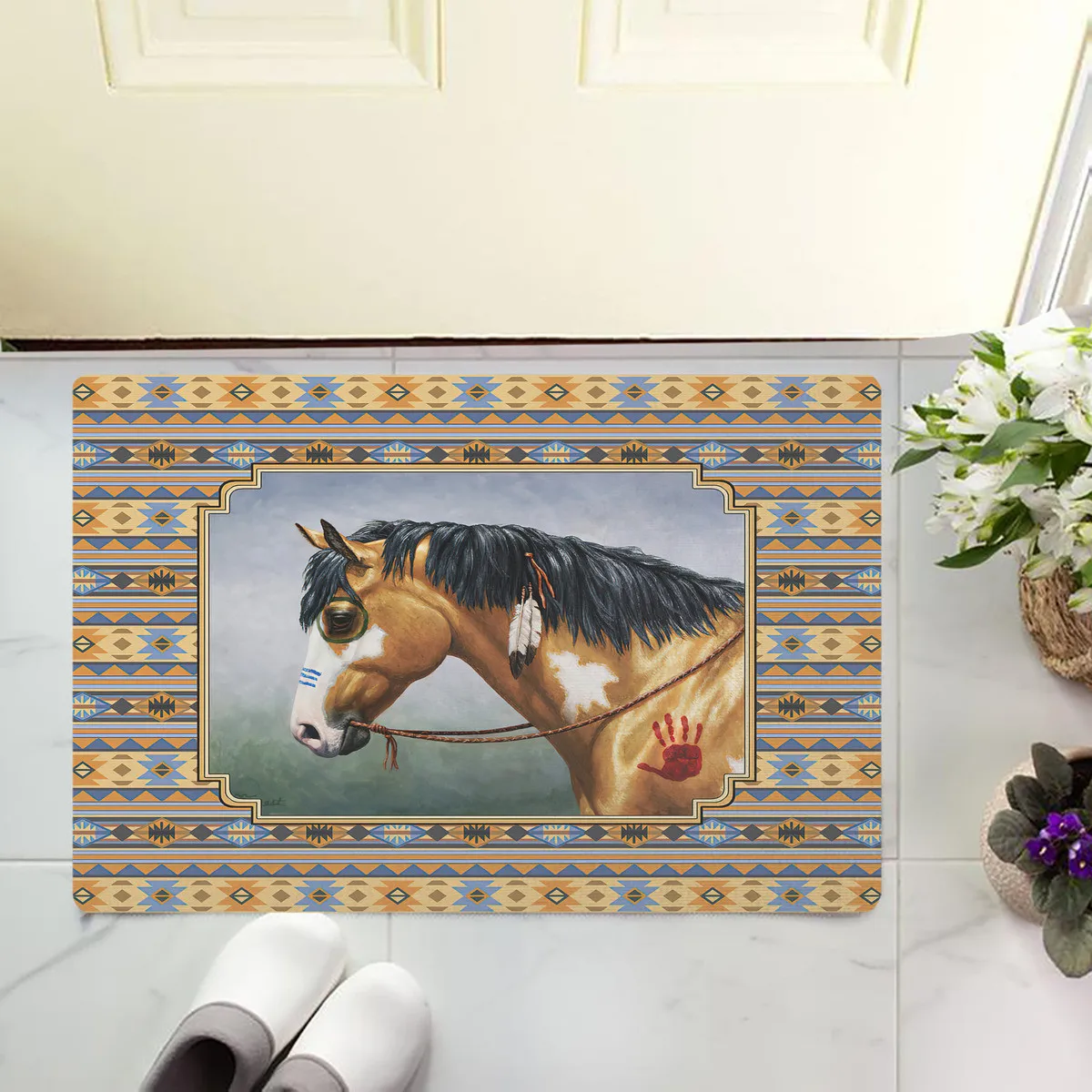 Native Pattern Royal Vintige Flannel Doormat Funny Porch Rug Mats Floor Carpet 3D Indoor Outdoor Doormat Non-slip Style-4
Native Pattern Royal Vintige Flannel Doormat Funny Porch Rug Mats Floor Carpet 3D Indoor Outdoor Doormat Non-slip Style-4
