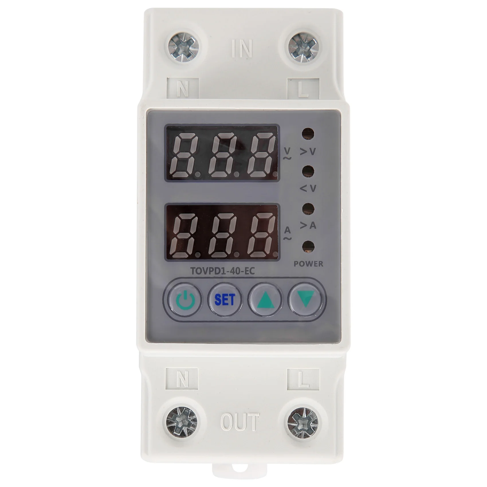 

Din Rail Dual Display Adjustable over Voltage Current and Under Voltage Protective Device Protector Relay 40A 220V 230V