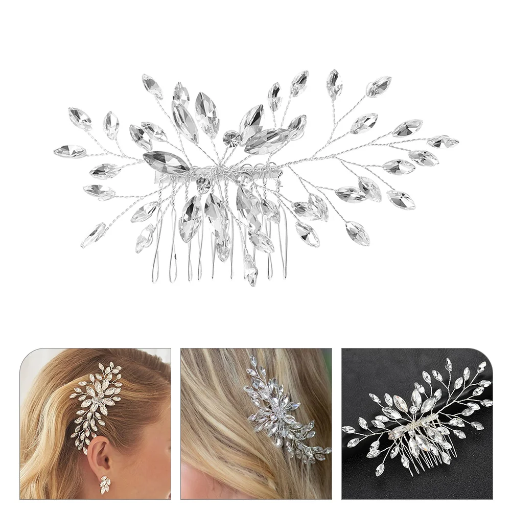 

Hair Accessories Wedding Headpiece Crystal Comb Silver Bridal Brides Headpieces Bridesmaid Barrette