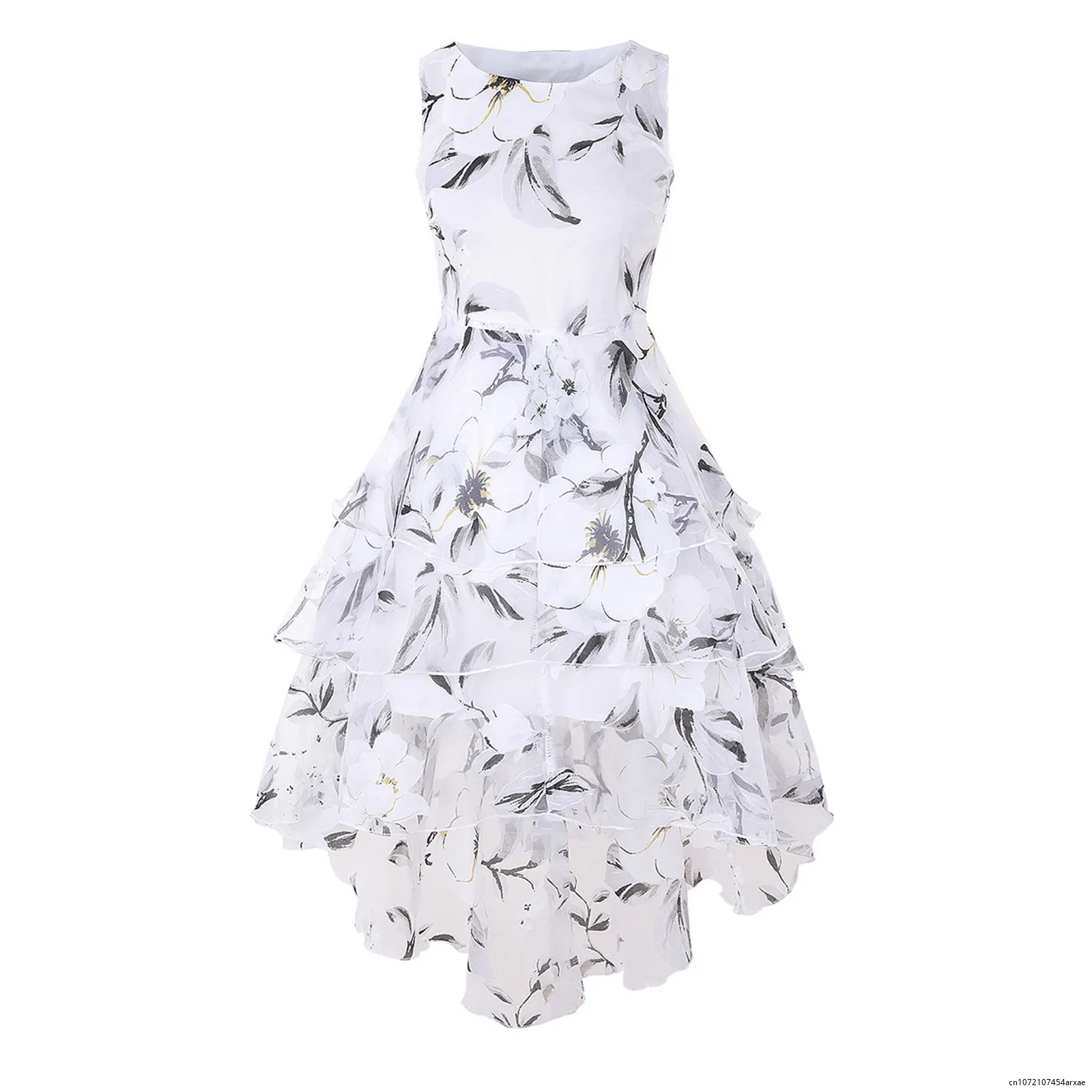 Floral Lace Mesh Elegant Wedding Dress Women's Swing Party Dress Sleeveless Round Neck Clothing Evening Party Prom Dress
Floral Lace Mesh Elegant Wedding Dress Women's Swing Party Dress Sleeveless Round Neck Clothing Evening Party Prom Dress