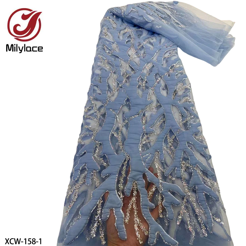 Latest Nigerian Lace Fabric High Quality Beads Embroidery Tulle Lace African French Net Lace with Sequins for Party XCW-158
Latest Nigerian Lace Fabric High Quality Beads Embroidery Tulle Lace African French Net Lace with Sequins for Party XCW-158