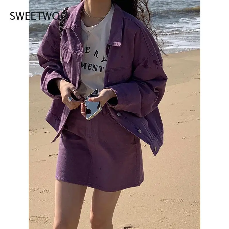 2022 Women's New Spring Lapel Solid Color Denim Jacket Denim Skirt Temperament
2022 Women's New Spring Lapel Solid Color Denim Jacket Denim Skirt Temperament