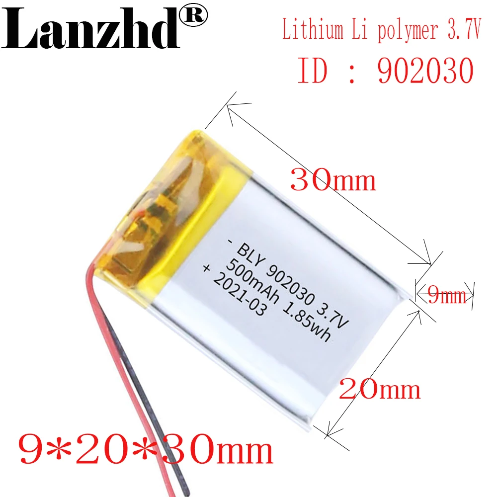 1-12PCS Lithium polymer battery 3.7V 500mAh rechargeable battery for Consumer electronics LED lights bluetooth speakers
1-12PCS Lithium polymer battery 3.7V 500mAh rechargeable battery for Consumer electronics LED lights bluetooth speakers