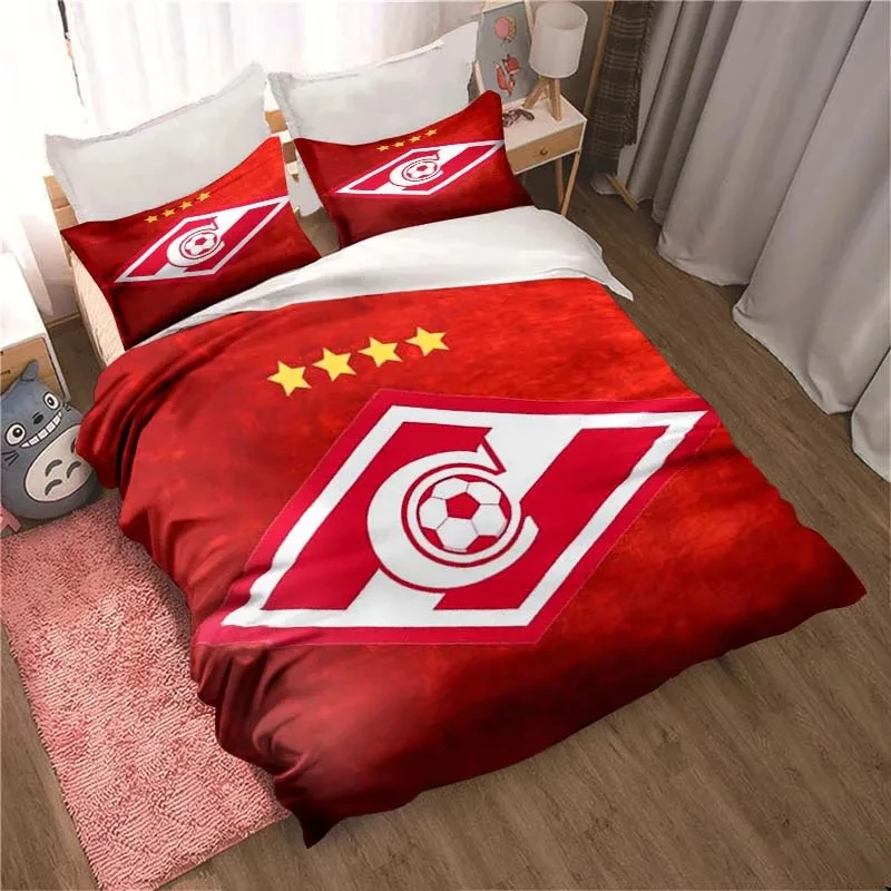

FC Spartak Moscow Football Print Bedding Set Cute Quilt Cover Bed Cover with Pillowcase Custom Bedding