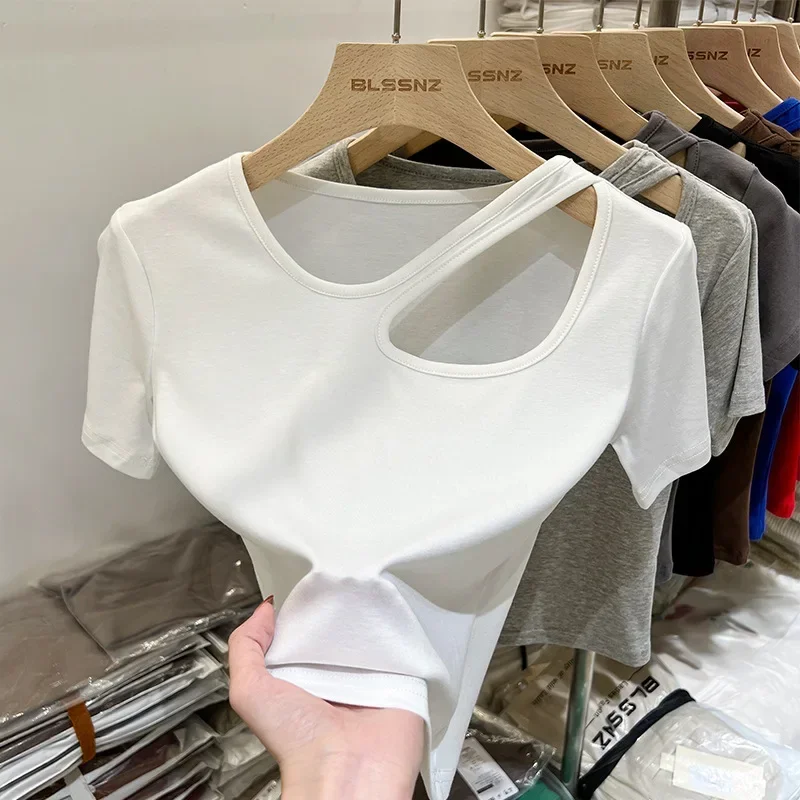 Short-sleeved t-shirt female minority summer pure want collarbone chic hollow-out short-sleeved T-shirt GRAY22
Short-sleeved t-shirt female minority summer pure want collarbone chic hollow-out short-sleeved T-shirt GRAY22