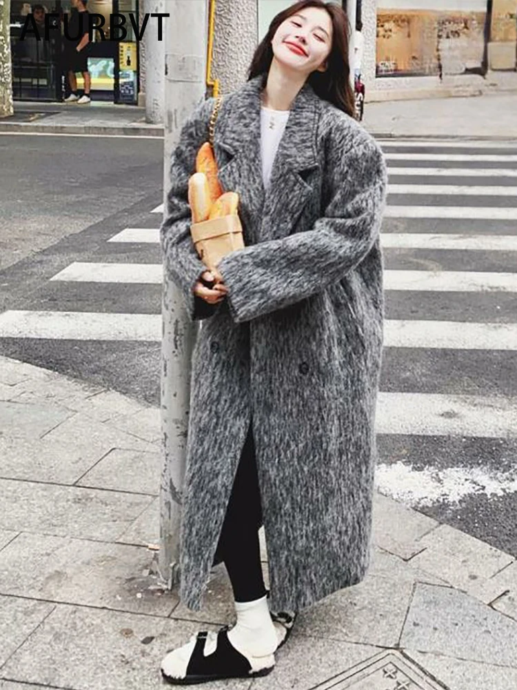 Long Wool Coat Women Autumn Winter 2023 New Fashion Turn Down Collar Loose Coats Vintage Casual Double Breasted Jackets Gray
Long Wool Coat Women Autumn Winter 2023 New Fashion Turn Down Collar Loose Coats Vintage Casual Double Breasted Jackets Gray