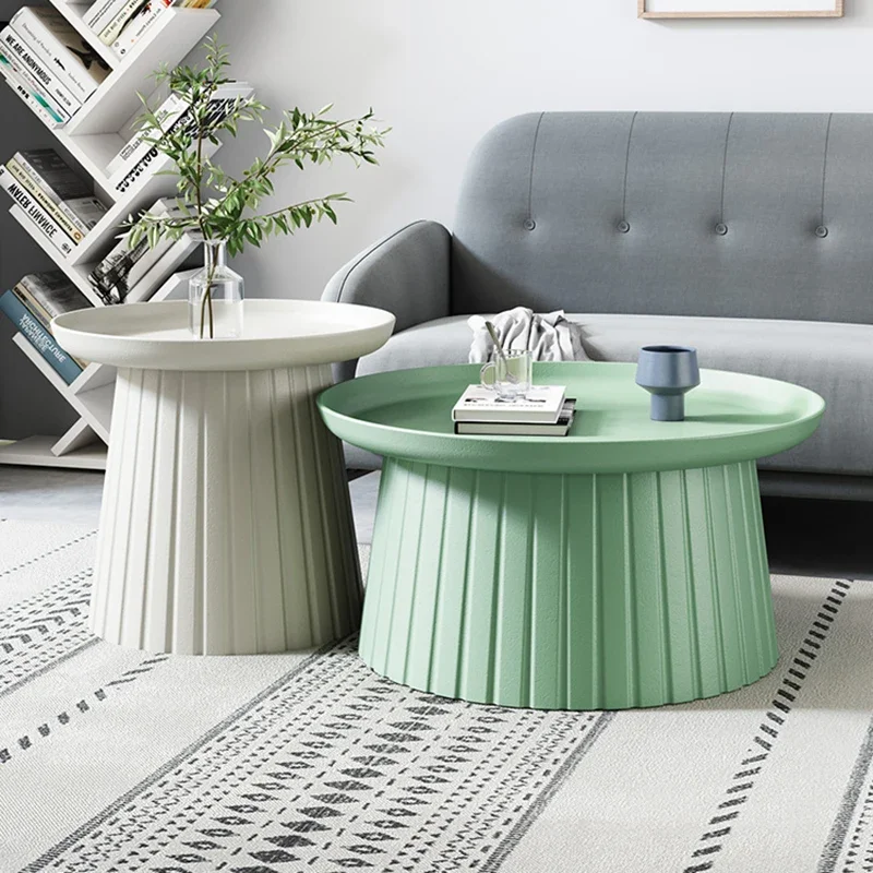 

Круглый пластиковый журнальный столик в скандинавском стиле для гостиной, дома, маленькой квартиры, маленький круглый простой диван, боковой столик, простой балкон