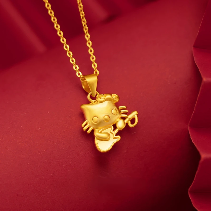 Real 999 Gold Color Cute Kitten Pendant Chain Necklace for Women Bride Link Chain Jewelry Gold Jewelry Wedding Party Gifts
Real 999 Gold Color Cute Kitten Pendant Chain Necklace for Women Bride Link Chain Jewelry Gold Jewelry Wedding Party Gifts
