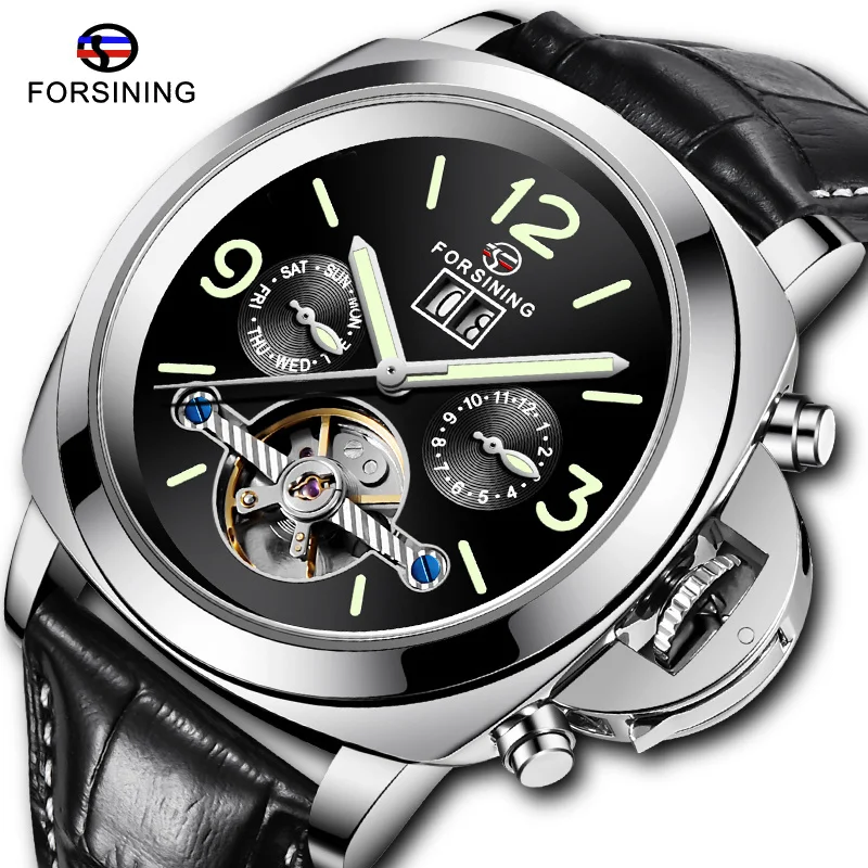 

Forsining A005 Top Fashion Calendar Transparent Retro Men's Automatic Mechanical Watch Luxury Luminous Hands Skeleton Clock