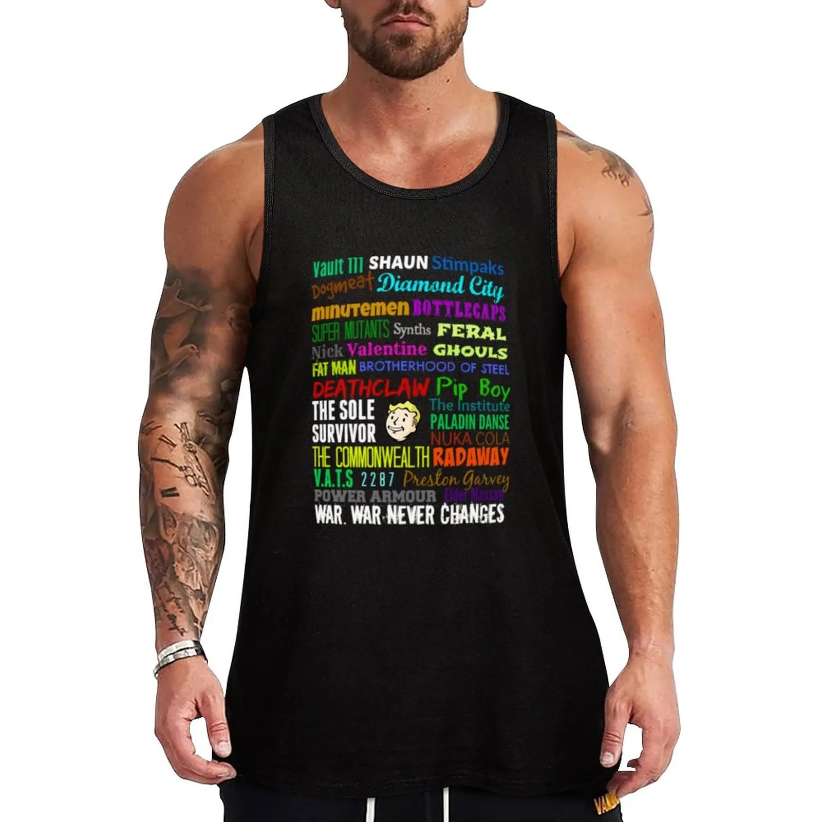 

New Wasteland Words... Tank Top Gym wear t-shirt Men's mens clothing anime