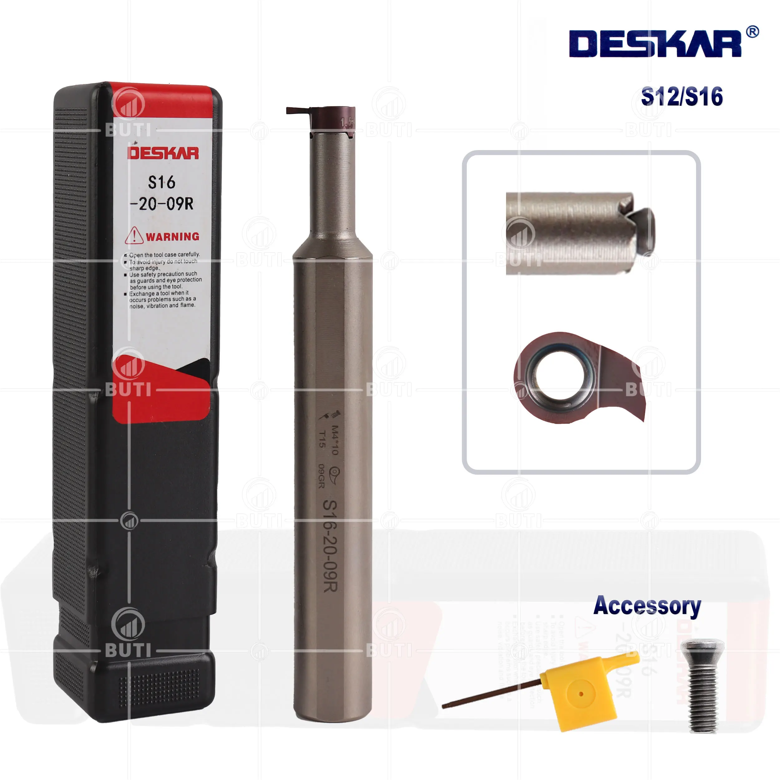

DESKAR 100% Original Comma Slott Blade MB07 LF6018 Cutter Bar Internal Hole Slot Knife S12/16 CNC Lathe Carbide Inserts Material
