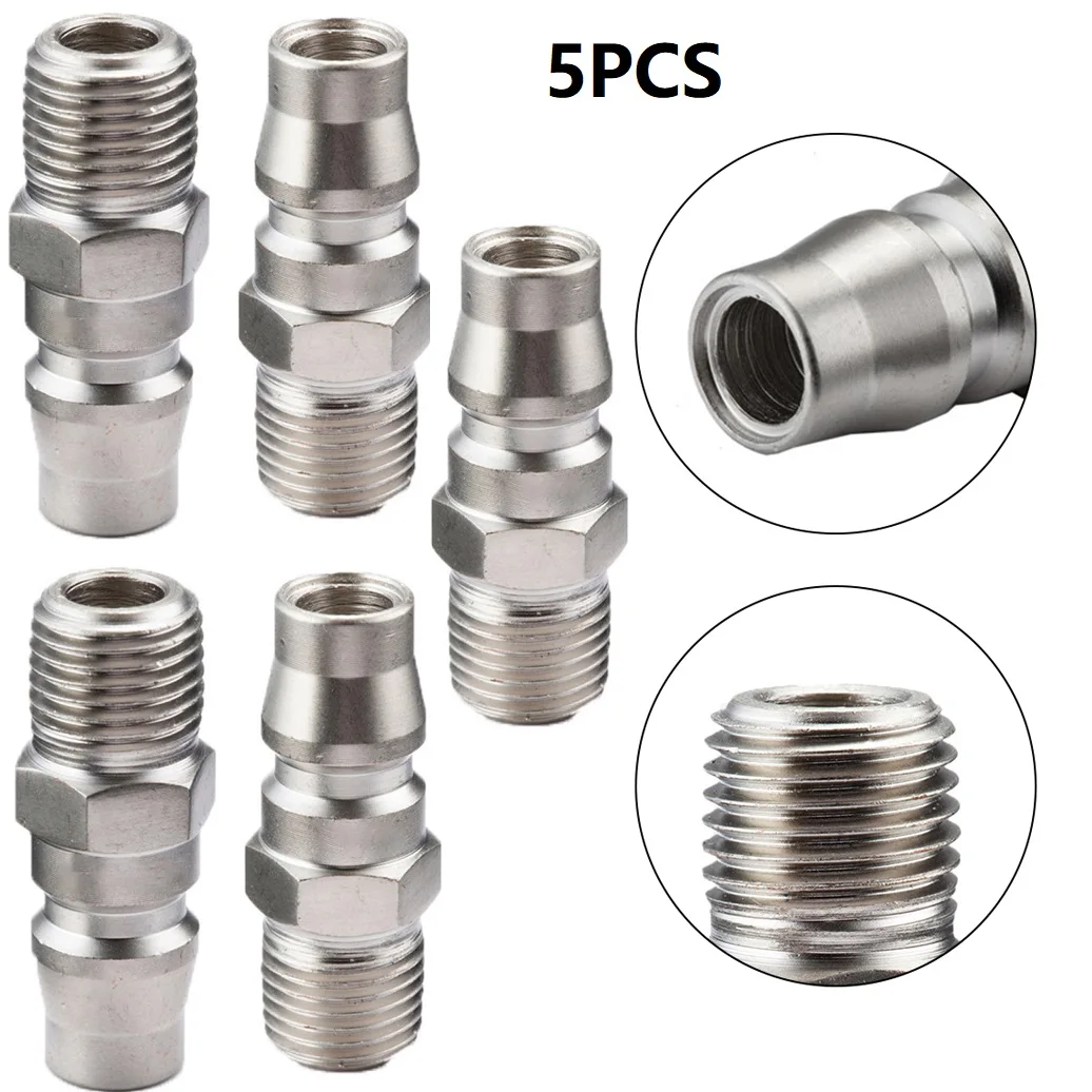 

5PCS Male Coupling Air Fitting With 1/4inch BSP Male Thread (20PM) Air Coupler Steel Thread Adapter Air Compressor Accessories