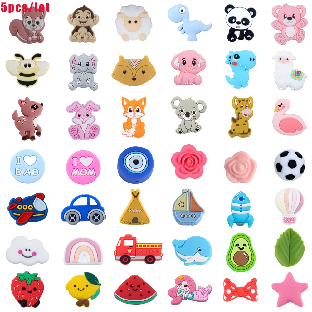 Mix Color 5Pcs/lot Silicone Beads Cartoon Focus Beads Food Grade Baby Chewable Beads DIY Pacifier Chain Jewelry Accessories
Mix Color 5Pcs/lot Silicone Beads Cartoon Focus Beads Food Grade Baby Chewable Beads DIY Pacifier Chain Jewelry Accessories