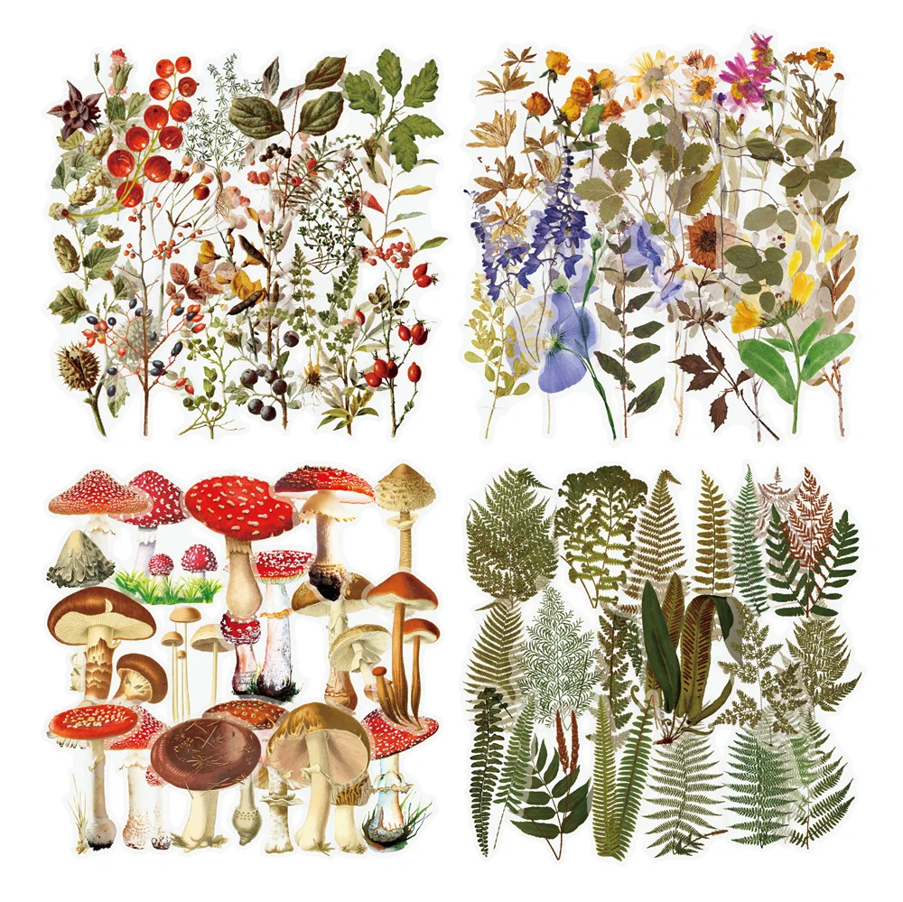 40pcs Transparent PET Vintage Plant Flowers Stickers For Scrapbook DIY Mushroom Sticker Craft Supplies Scrapbooking Material
40pcs Transparent PET Vintage Plant Flowers Stickers For Scrapbook DIY Mushroom Sticker Craft Supplies Scrapbooking Material