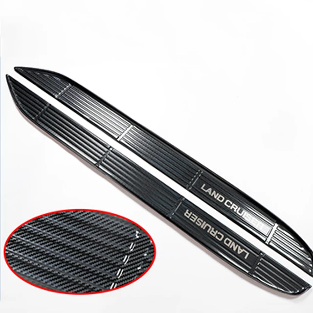 

Land Cruiser carbon fiber side pedal surface door sill cover bright strip modification for Toyota