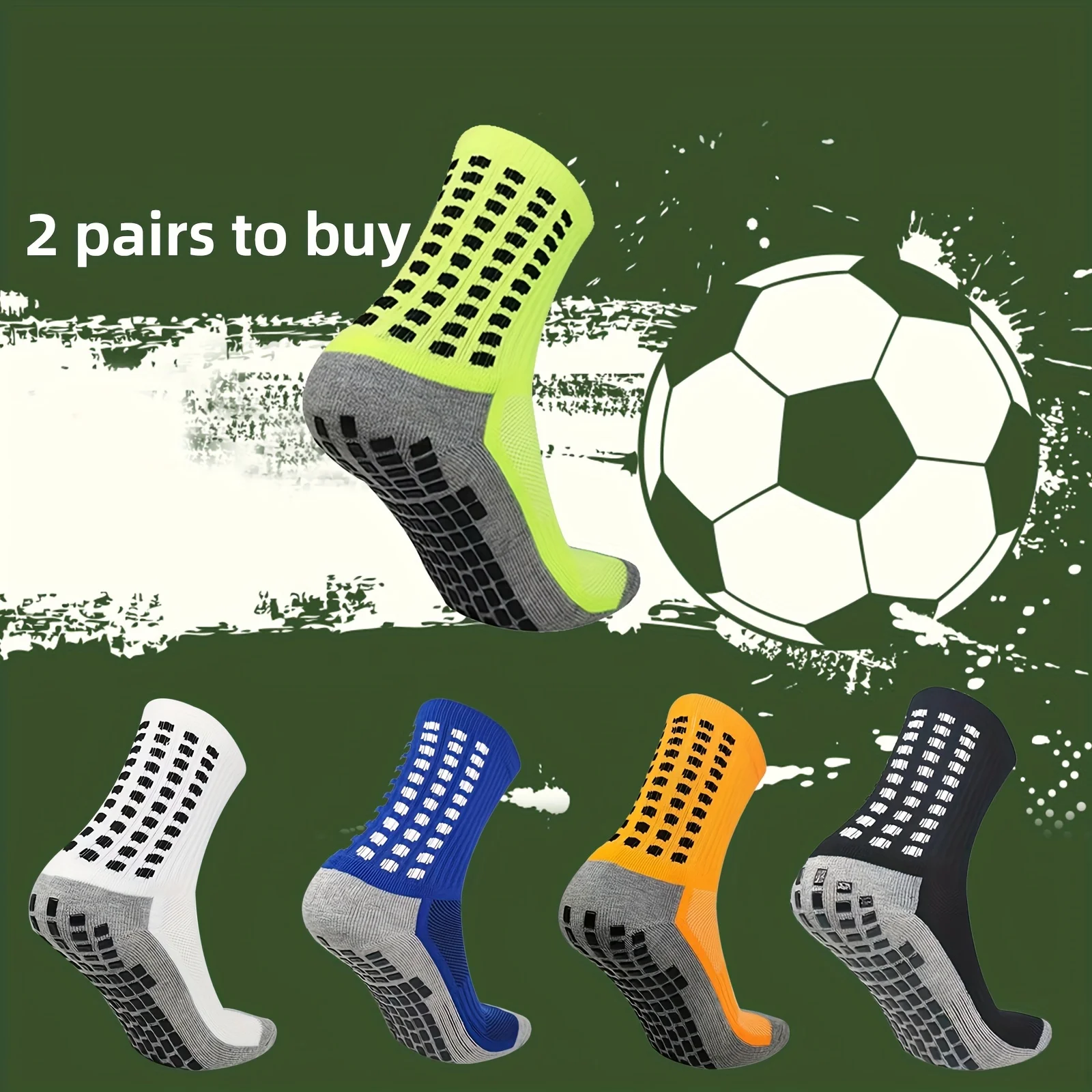

Men's Football Soccer Socks Sports Cycling Grip Socks Anti Slip Non Slip Grip Pads for Football Basketball New