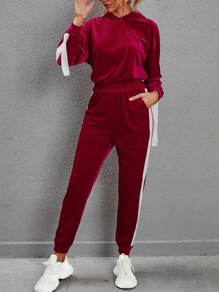 Women Casual Sportswear Streetwear Matching Suit Loose Solid Long Pants Pocket Two Piece Set Femme Hoodies And Pencil Pants Suit
Women Casual Sportswear Streetwear Matching Suit Loose Solid Long Pants Pocket Two Piece Set Femme Hoodies And Pencil Pants Suit